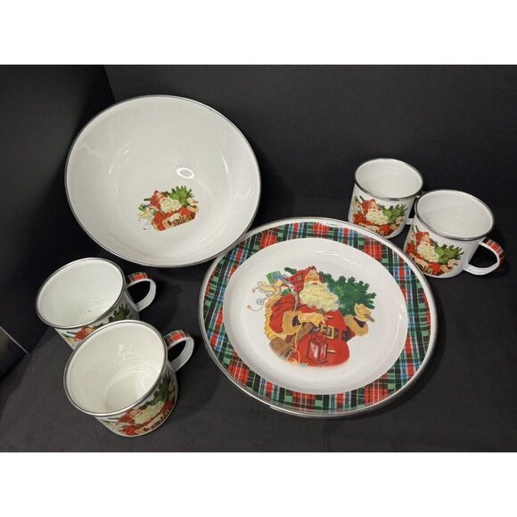 Vintage Hallmark Christmas Bowl, Plate and Mug Set Just In Time For The Holidays - Picture 2 of 11